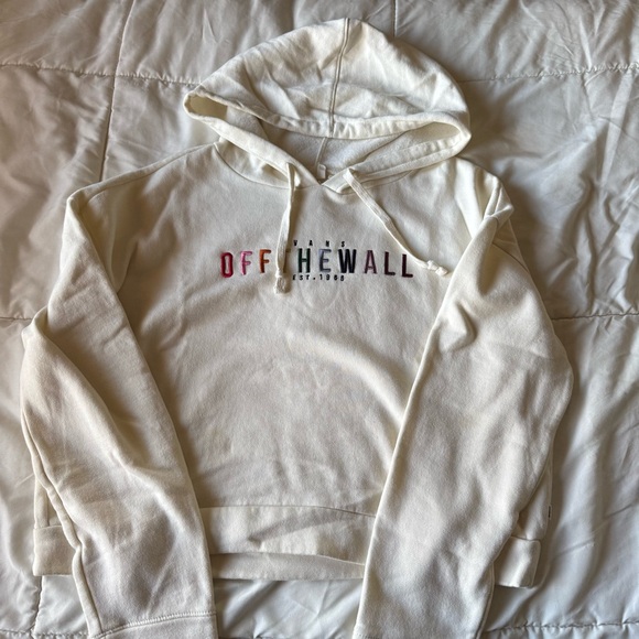 Vans Tops - vans cropped white hoodie